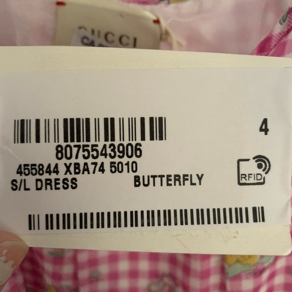 Gucci butterfly little girls summer dress New with Tags size 4 comes with hanger - Picture 9 of 12